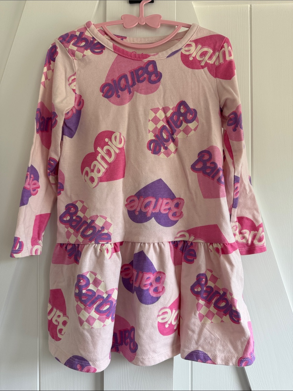 Barbie Pink, Hot Pink & Purple Heart Logo Dress